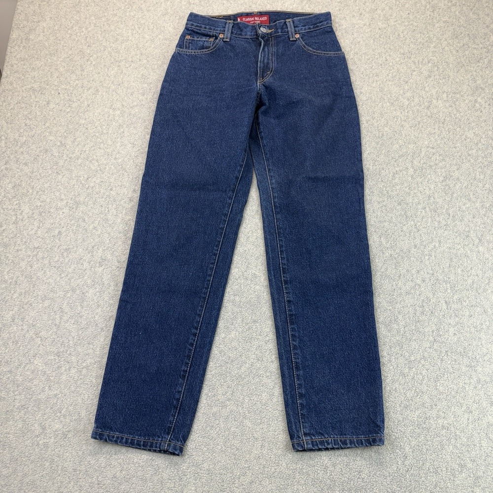 Vintage Levi's 550 Women's Juniors Size 7 Dark Wash Relaxed Fit Mom Jeans